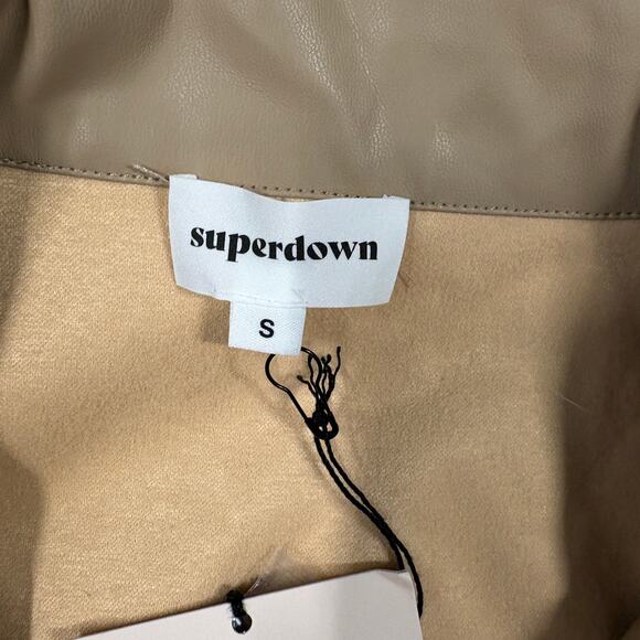 As‎ Is SUPERDOWN Chantel Faux Leather Romper in Nude Size Small - Picture 5 of 16